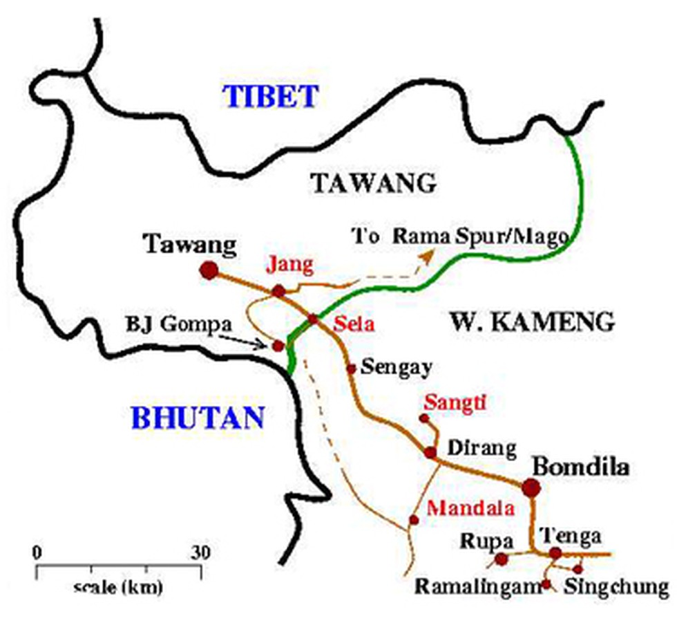 kaart-Tawang-India